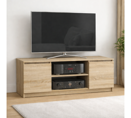 Тумба под телевизор 120 см с 2 дверями — дуб Сонома
