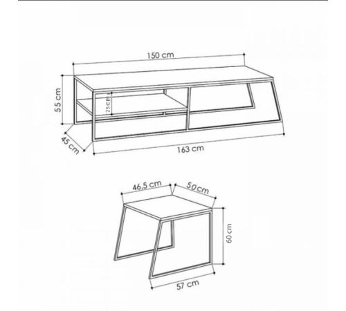 Тумба под телевизор MSMLOFT + кофейный столик - Loft-дизайн