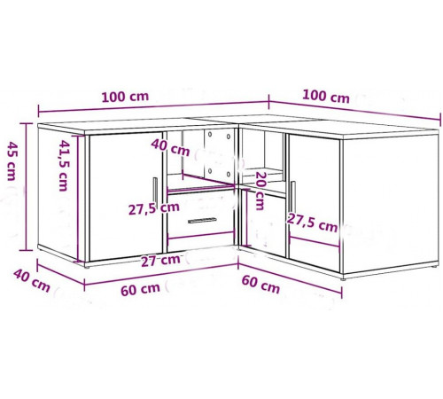 Угловая тумба дуб Сонома — MSMLOFT