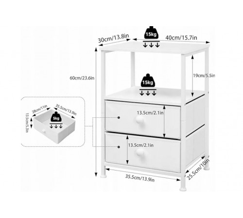 Тумбочка MSM с металлическим каркасом и ДСП.