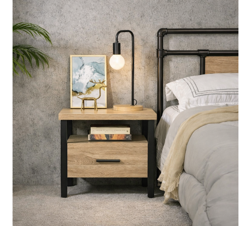 Тумбочка с ящиком – рустикальный стиль, 48×50×40 см.