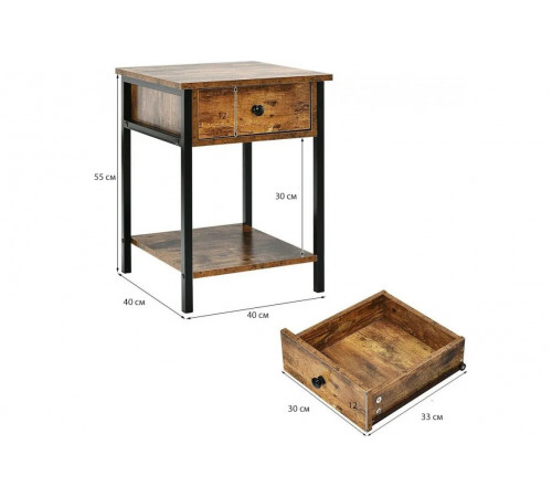 Тумбочка Gymax – стильный лофт элемент для современной спальни.