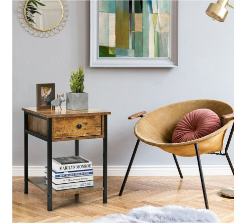 Тумбочка Gymax – стильный лофт элемент для современной спальни.