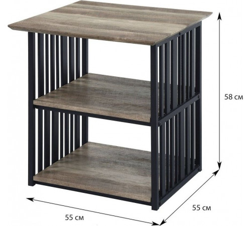 Стильная лофт-тумба с металлическим каркасом.