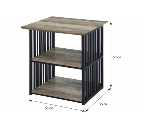 Стильная лофт-тумба с металлическим каркасом.