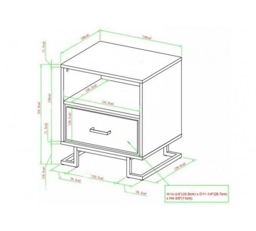 Тумбочка с 1 ящиком стиле лофт