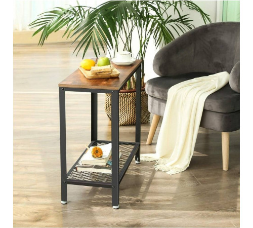 Тумбочка с металлическим каркасом и сетчатой полкой