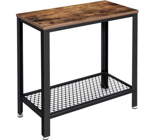 Тумбочка с металлическим каркасом и сетчатой полкой