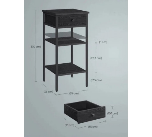 Тумбочка Nightstand — вертикальна ергономіка та бездоганний лофт-стиль