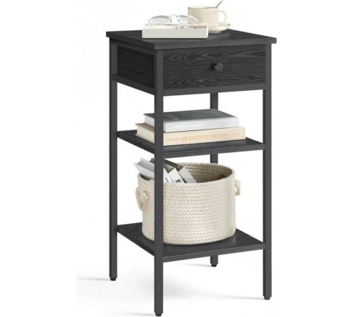 Тумбочка с ящиком и 2 полками – металл и ДСП в стиле лофт