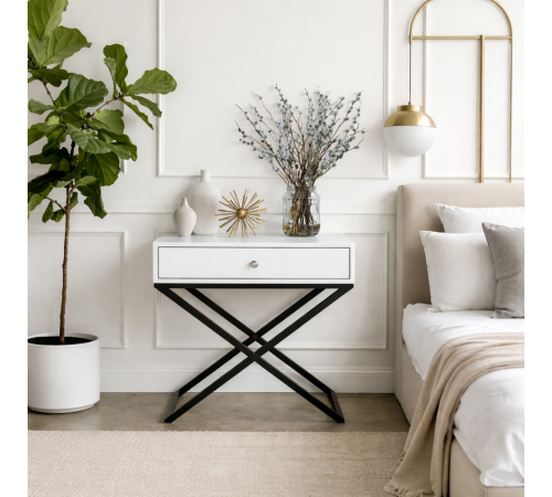 Тумбочка с металлической крестовиной