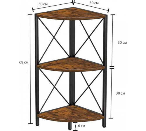 Угловая полка Snughome с металлическим каркасом MSM — компактный стильный элемент для дома или офиса