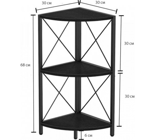 Угловая полка Snughome с металлическим каркасом MSM — компактный стильный элемент для дома или офиса