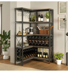 Угловий барний стелаж для зберігання алкогольних напоїв та бокалів