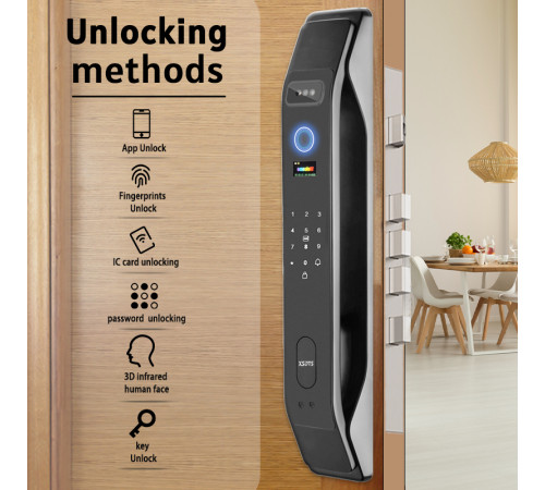 Умный дверной замок с распознаванием лица XSDTS Wi-Fi Smart Lock с камерой