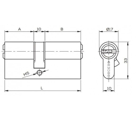 Цилиндр Kale 164 BNE 26+10+32=68 мм, 5 ключей, с покрытием никель