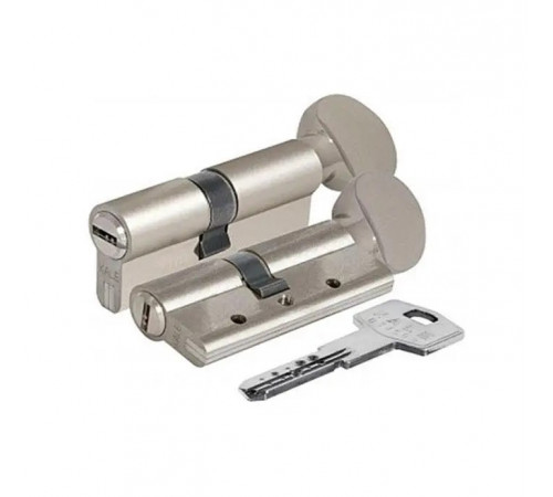 Цилиндр Kale 164 DBNEM 30+10+30=70mm, никель, 5 ключей, с вертушкой