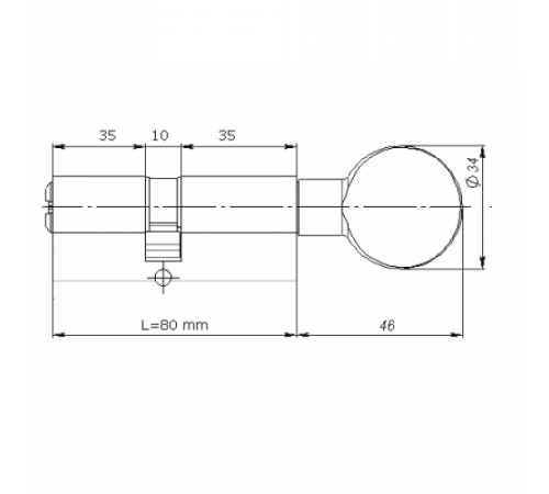 Цилиндр Kale 164 DBNEM 35+10+35=80mm, никель, 5 ключей, с вертушкой