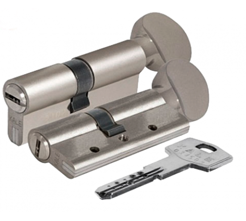 Цилиндр Kale 164 DBNEM 40+10+40=90mm никель, 5 ключей, с вертушкой