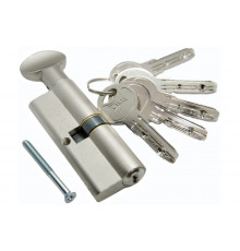 Циліндр Kale 164 SMC 35+10+35=80mm, нікель, 5 ключів, з вертушкою