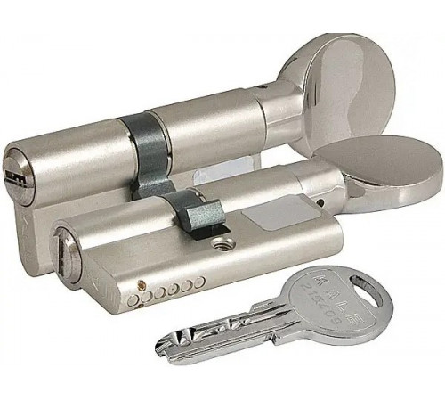 Цилиндр Kale 164 YGS 35+10+35=80mm, никель 5ключей, с вертушкой