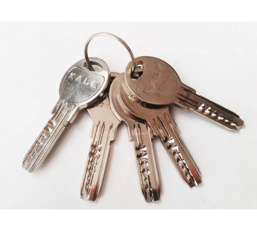 Цилиндр Kale 164SMC 45+10+45=100mm, никель, 5ключ с вертушкой