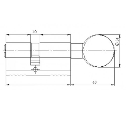 Цилиндр Kale BM 50х10х50=110 мм, никель, с вертушкой