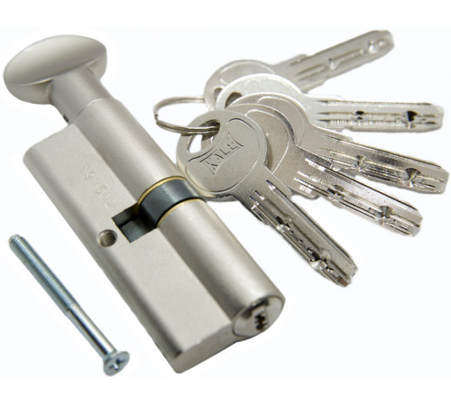 Цилиндр Kale BMЕ 35х10х45=90 мм, никель, с вертушкой на длинной стороне