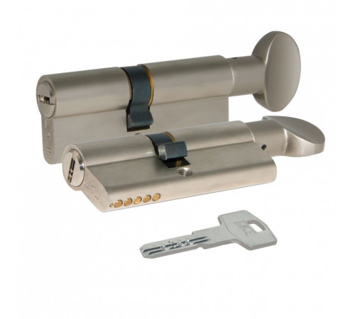 Цилиндр Kale BМ 26х10х32=68мм, никель с вертушкой на длинной стороне