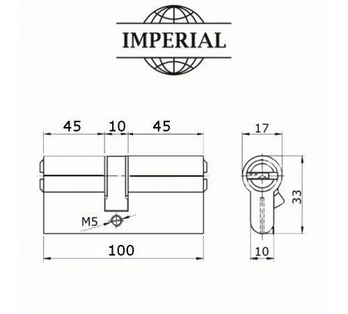Циліндровий механізм Imperial ZC 100 мм 50x50 SN