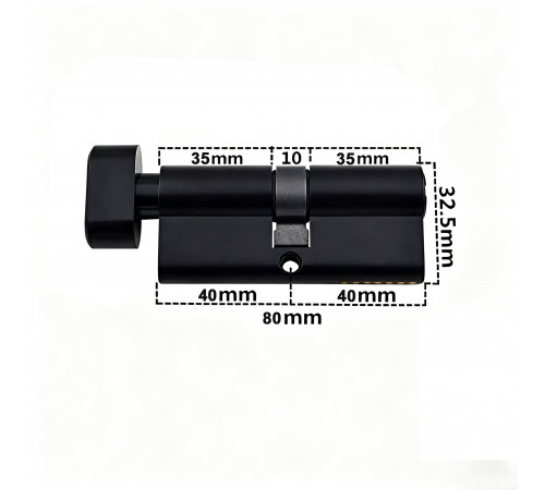Цилиндр Hongwei 40x40=80 мм, черный