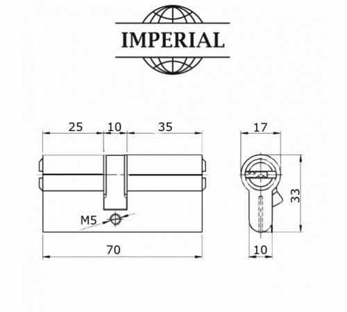 Цилиндр Imperial ZC 70 мм (30/40) AB