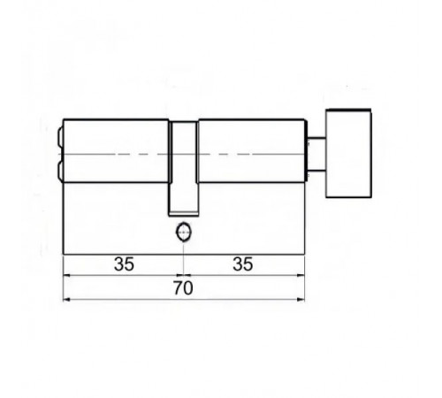 Циліндр KEDR BRASS M70 ZCG (35T*35) brass key