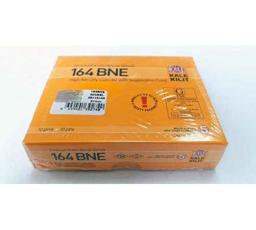 Цилиндр Kale 164 BNE 26+10+45=81mm, 5 ключей, с покрытием никель