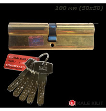 Циліндр Kale 164 BNE 45 + 10 + 45 = 100mm, 5 ключів, з покриттям латунь