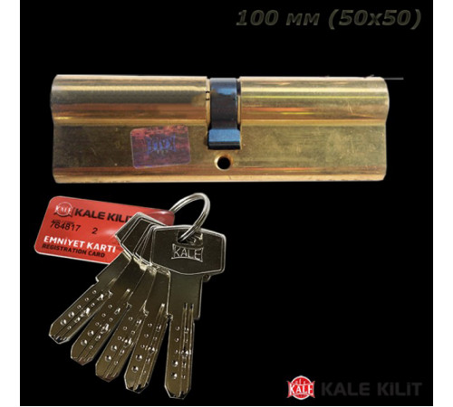 Цилиндр Kale 164 BNE 45+10+45=100mm, 5 ключей, с покрытием латунь