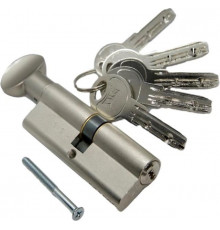 Циліндр Kale 164SMC 26+10+26=62mm, нікель, 5ключ з вертушкою