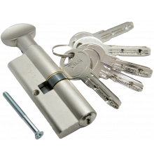 Циліндр Kale 164SMC 30+10+40=80mm, нікель, 5 ключів, з вертушкою, на довгій стороні