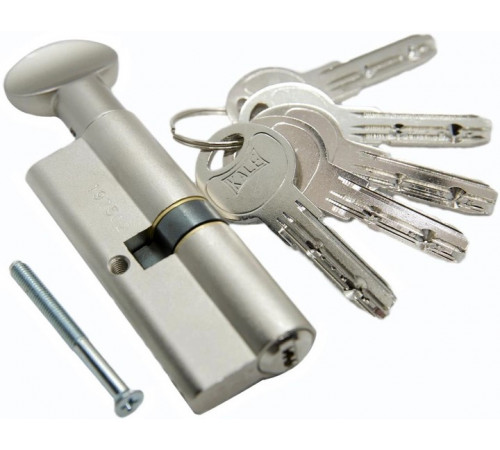 Цилиндр Kale 164SMС 35+10+50=95mm, никель, 5 ключей, с вертушкой, на длинной стороне