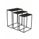 Комплект чорних металевих журнальних столиків ZALA (3 шт) — MSMLOFT
