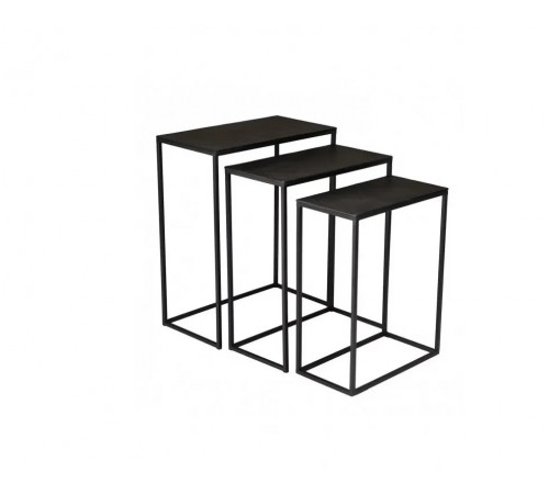 Комплект черных металлических журнальных столиков ZALA (3 шт) — MSMLOFT