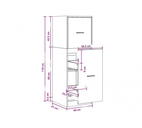 Шкаф – дуб Сонома (МСМ)