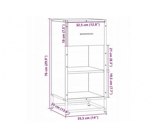 Шафа, чорна, 35,5×35×76 см