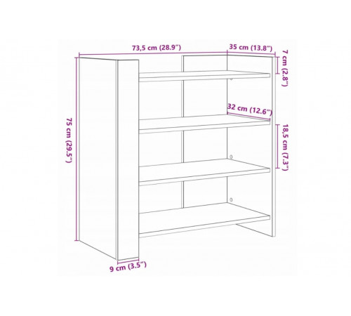 Шафа VidaXL  73,5×35×75 см
