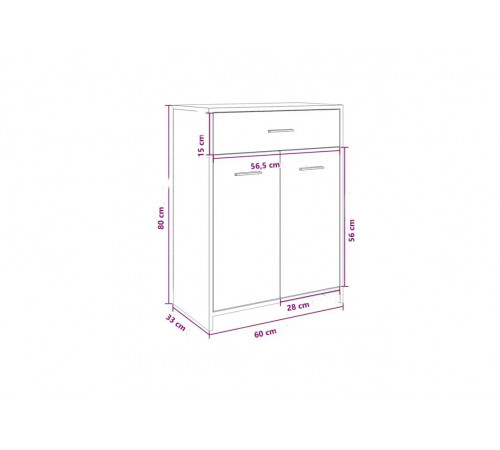 Шкаф для ванной комнаты, дуб сонома
