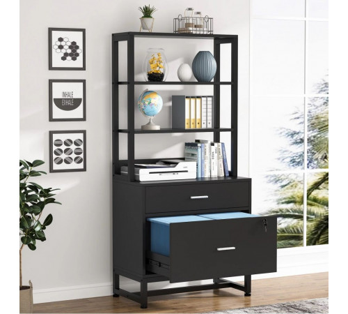 Шкаф для документов — 2 ящика и открытые полки (MSM)