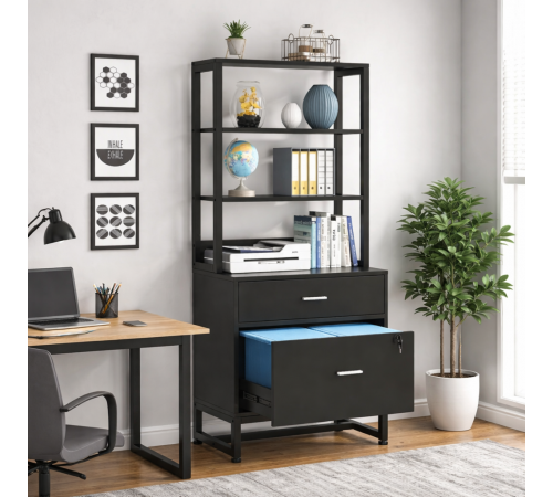 Шкаф для документов — 2 ящика и открытые полки (MSM)