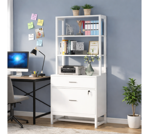 Шкаф для документов — 2 ящика и открытые полки (MSM)