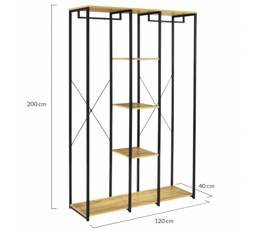 Шкаф с тремя полками, дуб сонома