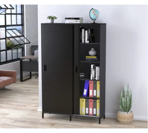 Шкаф офисный раздвижной LS-1200-1900 — антрацит, MSMLOFT.